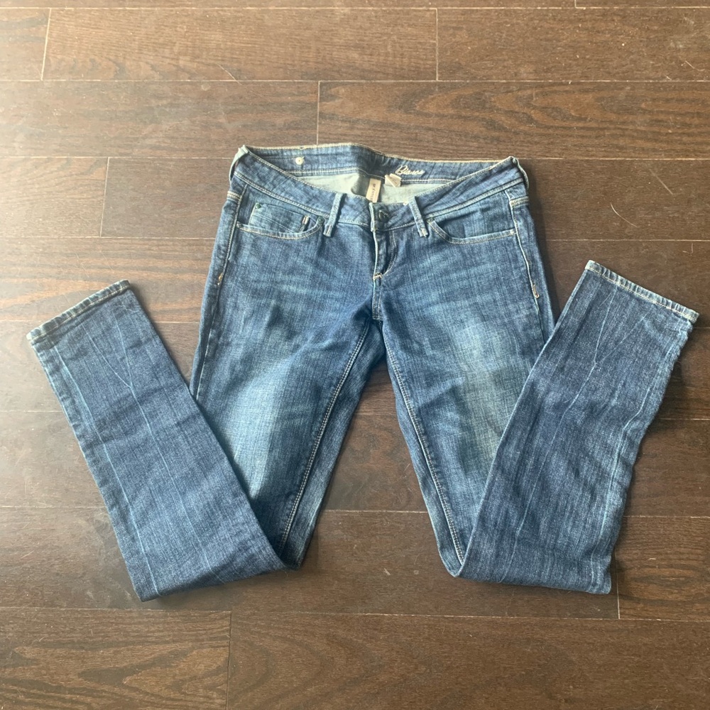Dark denim boot cut Mango jeans with low waist size 6